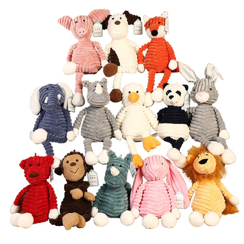 Manufacturer's best-selling new creative striped animal dolls, plush toys, claw machine dolls, wedding gifts