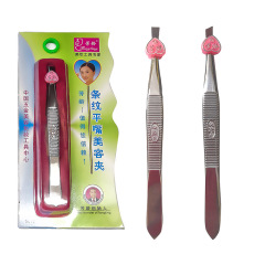 Eyebrow tweezers, eyebrow trimmer with flat and slanted tips, makeup tool for plucking facial hair