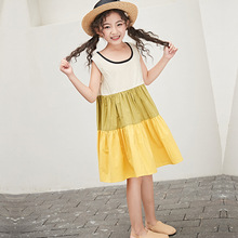 女童2023新款夏季中大童韩版无袖连衣裙儿童宽松公主洋气裙子外贸