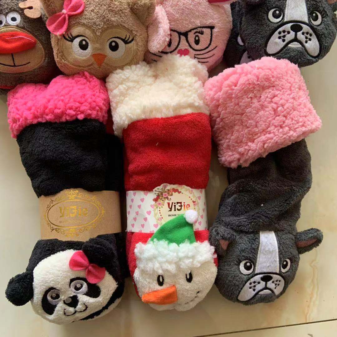 Floor socks Sherpa Cartoon lovely Home socks Plush thickening winter keep warm Parent socks The month sleep