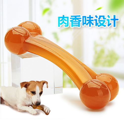 Pet toys cross-border PU biting and grinding sticks meat flavor dog chew gum two-headed arch bone dog toys durable for biting