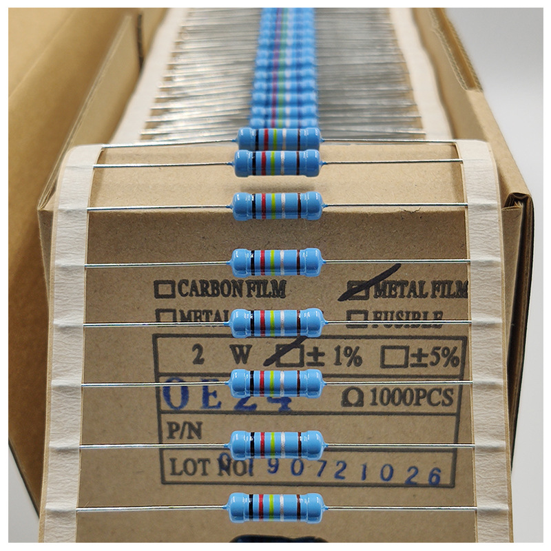 MF 2W金属膜编带电阻 ±1%精度 0.1Ω 0.91Ω 精密五色环电阻批发