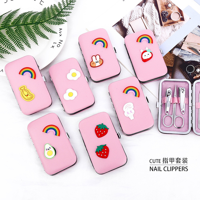 Stainless steel nail clippers suit originality Cartoon Nail scissors 7 Set of parts household Manicure Pedicure Ear spoon suit