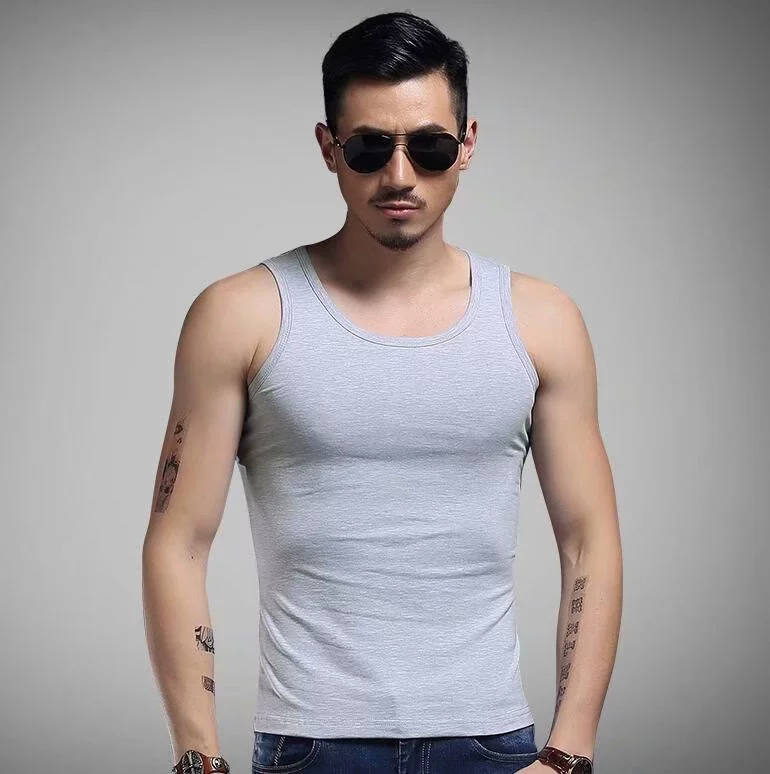 Дышащая летняя спортивная базовая майка для зала, большой размер, slim fit