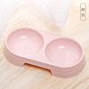 Macaron pet double bowl of clothing, spot, small oval cat bowl simple wind dog bowl food pot pet bowl wholesale