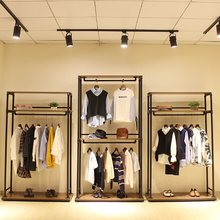 美式loft工业风落地式衣架 个性男女服装店挂衣架复古陈列展示架