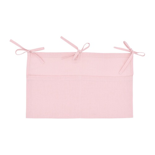 Infant bed storage pouch, linen double-grid storage pouch, multi-functional diaper bag, burp cloth storage bag, teething toy storage bag