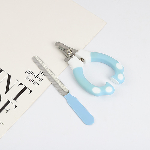 Pet nail scissors with file, dog and cat nail clippers, stainless steel nail clippers, pet care manicure equipment wholesale