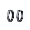 Accessory, retro black trend earrings for beloved, silver 925 sample, internet celebrity