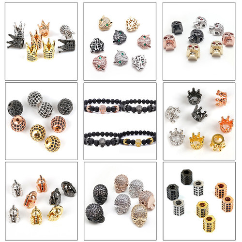 European and American jewelry handmade DIY copper inlaid zirconium bracelets necklaces jewelry accessories pendants wholesale factory direct sales