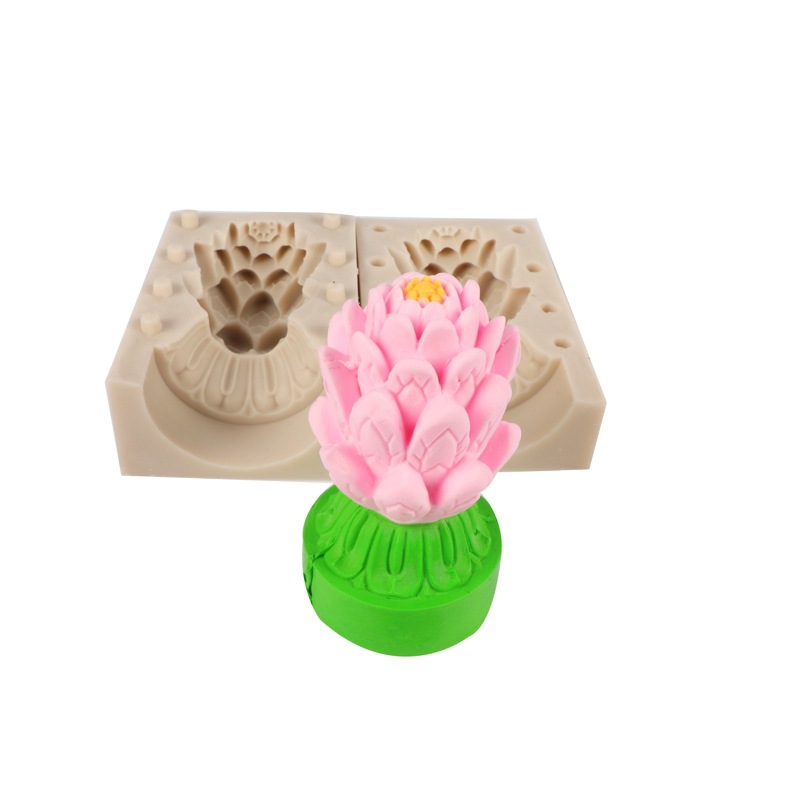 Fondant herramienta loto pastel molde jabón molde mantequilla olla caliente material base silicona molde vela herramienta