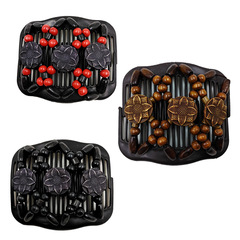 CR46 New Versatile Hair Comb 3 Purple Gold Flower Wood Bead Hair Pinner Magic Hair Styler AliExpress