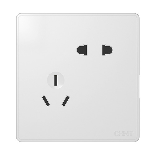 Chint NEW2W wall switch socket 86 type panel white household five-hole USB network plug narrow frame