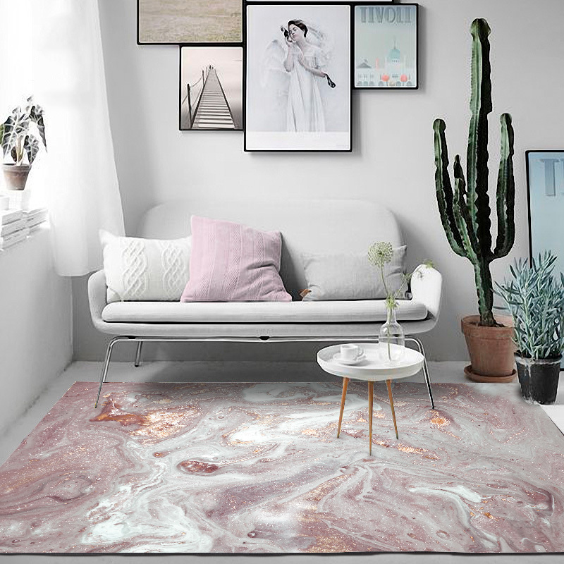 Cross-Border fashion modern Nordic abstract beautiful pink white gold kitchen living room bedroom bedside carpet floor mat