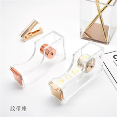 Transparent acrylic tape base cutter small marble rose gold pocket tape and paper tape cutting