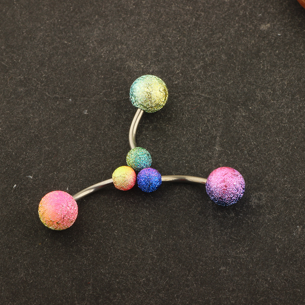 Mixed Color Acrylic Belly Button Ring - Green Grinding Yarn Belly Navel Jewelry detail image 8