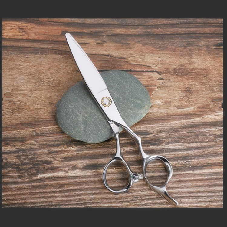 Gebogene Schere aus Edelstahl, flache Haarschere_voghion.com