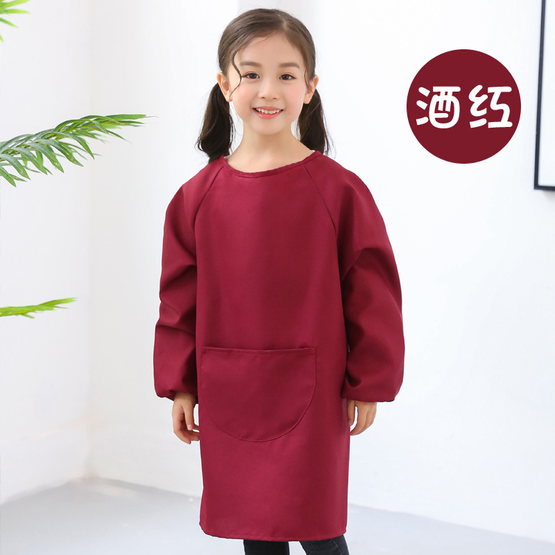 Topo infantil largo delantal de manga larga logotipo personalizado jardín de infantes pintura pintura anti-impresión de abrigo protector