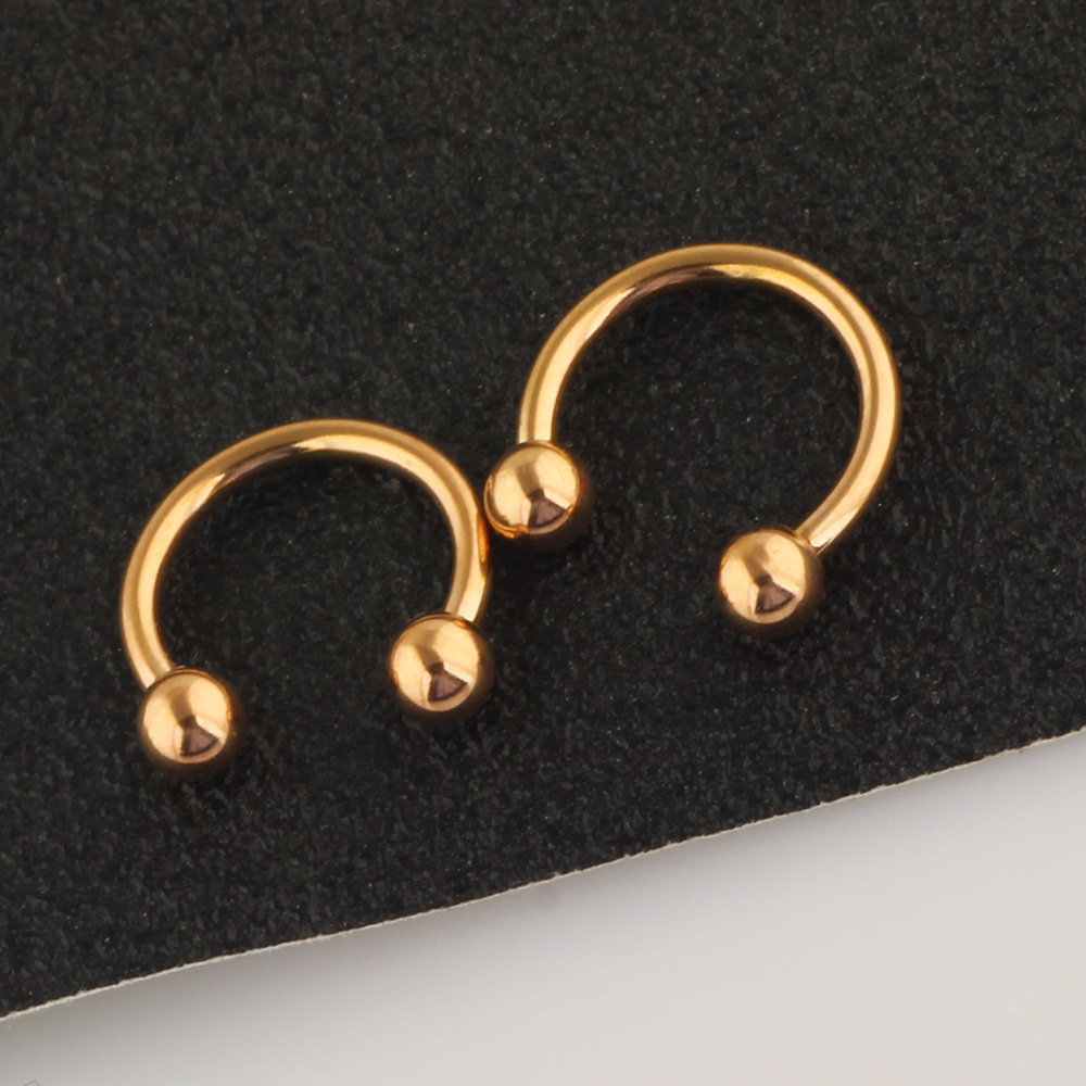 13 Pcs Body Piercing Jewelry Set Nose Ring Nose Stud Lip Ring Industrial Barbell Earrings Stainless Steel Rose Gold detail image 20