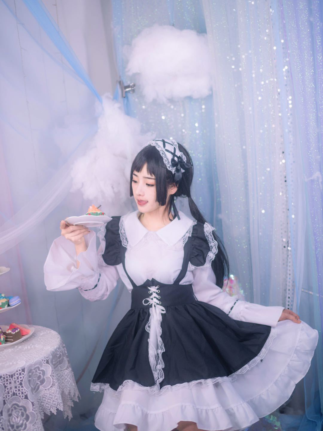 英式贵族长袖女仆装 cosplay服 lolita 演出制服 动漫可爱女佣-阿里巴巴