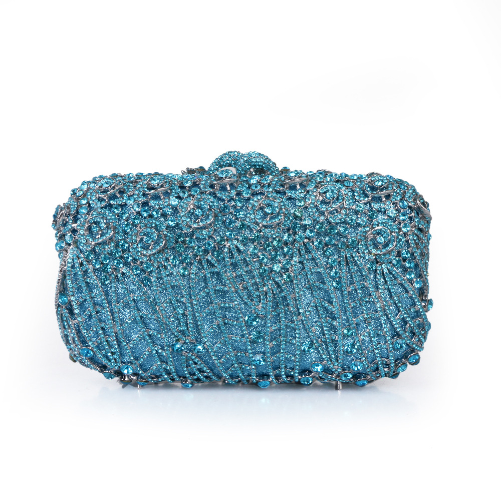 Bolsas de banquete de damas europeas y americanas no vacías de metal rosas de diamantes bolsas de cena de cristal hechas a mano con diamantes Aliexpress