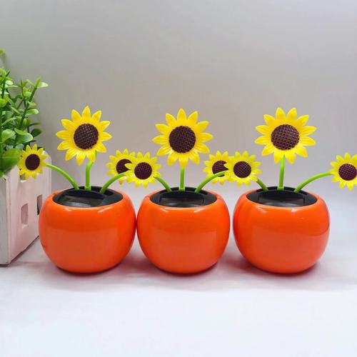 Cross-border best-selling solar swing car ornament creative sunflower car decoration accessory dropshipping one piece