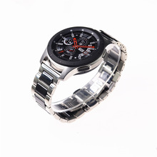 适用于三星智能手表GearS3精钢间陶瓷表带20mm22mm开关快拆表带