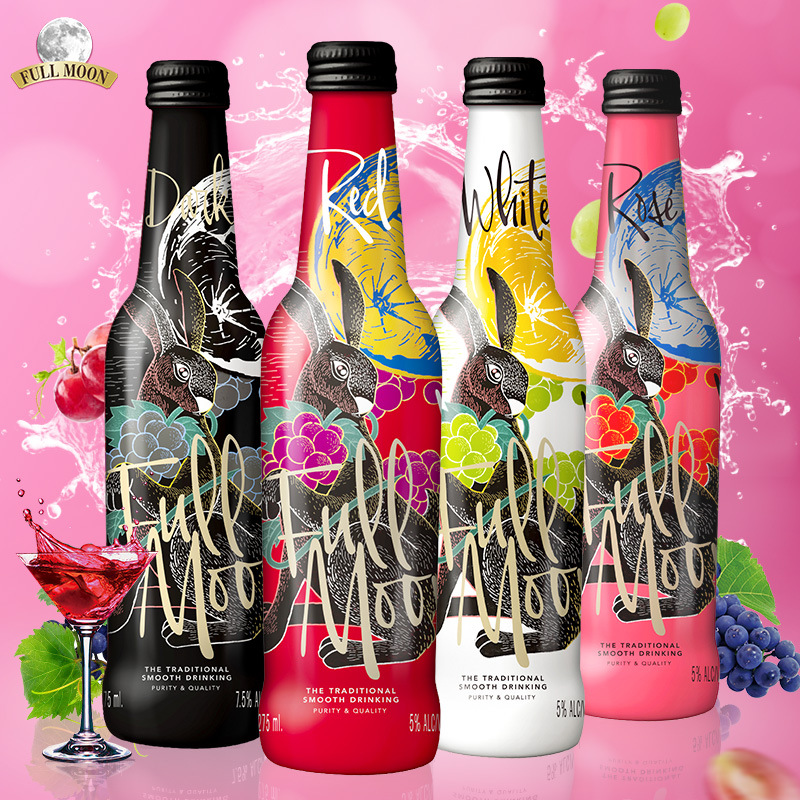 Thailand all month /FULLMOON Imported grape Light sparkling wine 275ml*5 Low Cocktail flavor suit