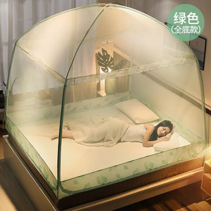 包邮新款网红加密加厚蒙古包蚊帐1.5米床1.2m家用1.8x2.0三开门