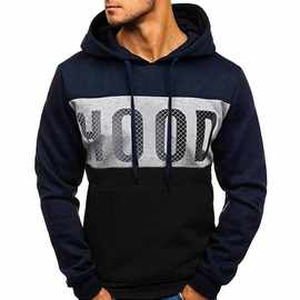 现货欧美2019秋东潮流男装爆款字母印花长袖帽衫卫衣抓绒