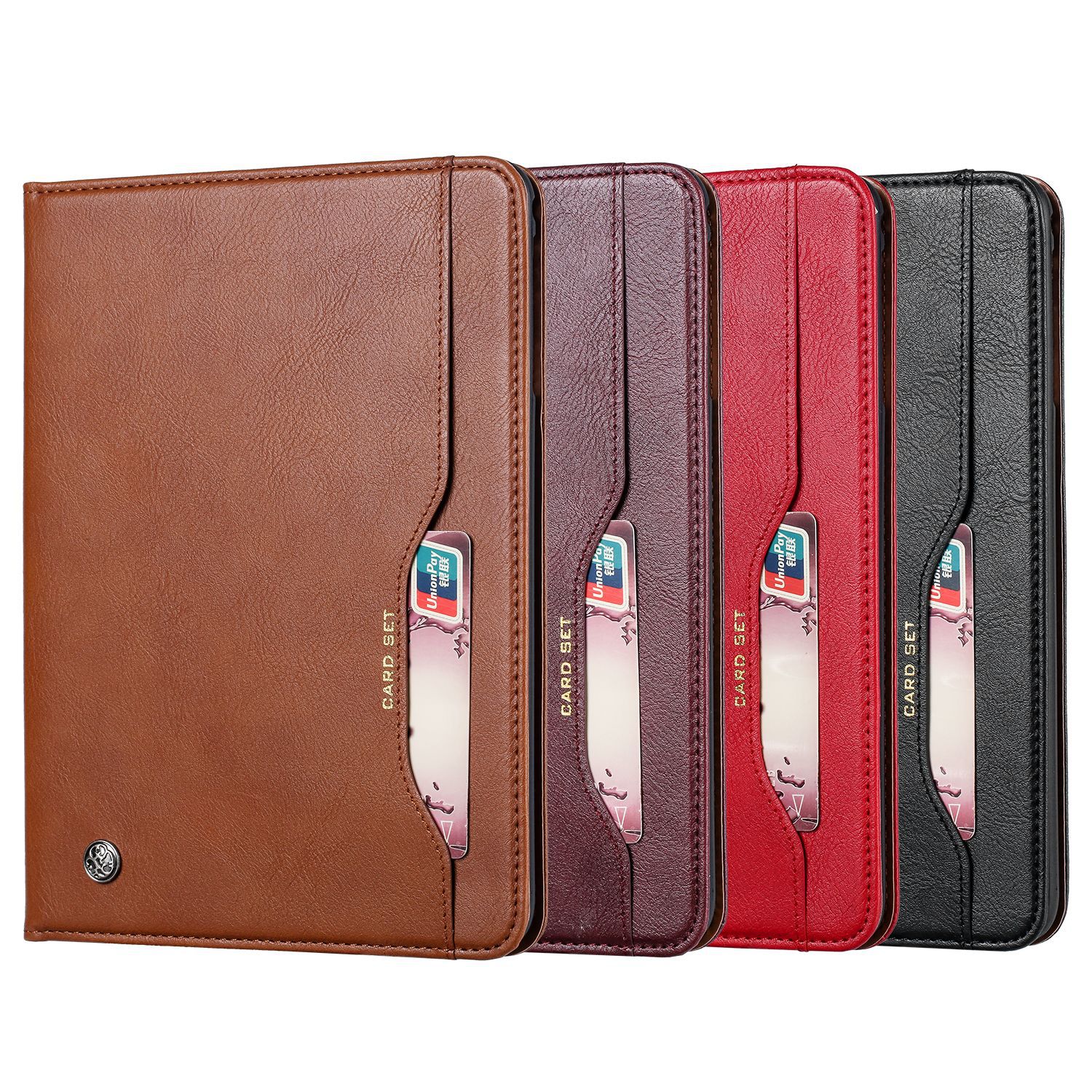 Adecuado para Popular Apple iPad mini3/4/5 Tablet Funda de cuero clásico tarjeta de visita titular