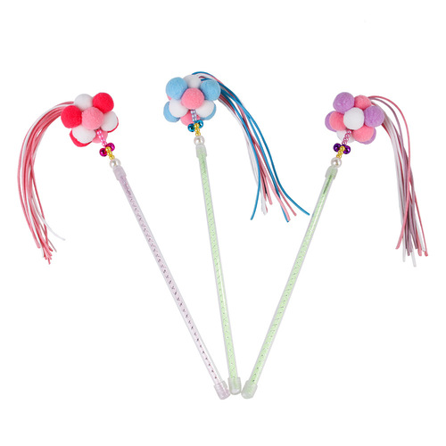 Amazon's new pet toys Korean style fur ball candy color interactive cat toys cat supplies funny cat sticks