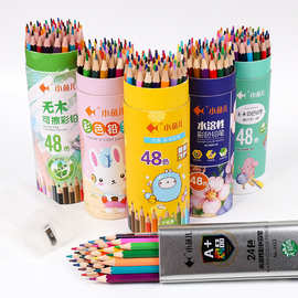 小鱼儿木质彩铅12色24色36色创意彩色铅笔套装加工涂鸦彩色笔