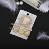 South Korean brand goods, metal hairgrip from pearl, set, hairpins, cute hair accessory, 3 piece set, wholesale