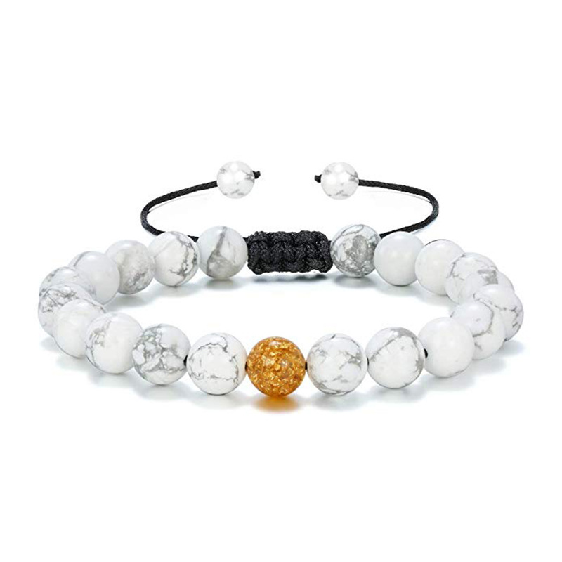 Simple Style Geometric Haematite Beaded Bracelets 1 Set