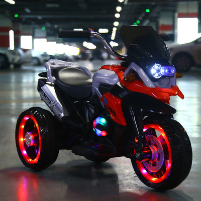 儿童电动摩托车三轮车单双驱动玩具车可坐骑1-3-4-5岁遥控电瓶车