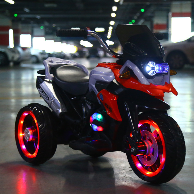 儿童电动摩托车三轮车单双驱动玩具车可坐骑1-3-4-5岁遥控电瓶车