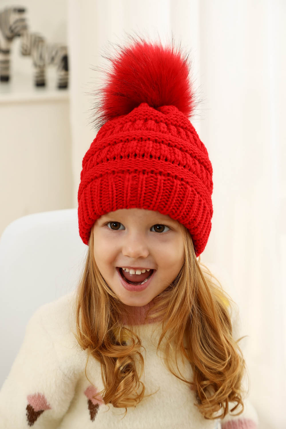 Children Unisex Cute Solid Color Pom Poms Wool Cap display picture 4