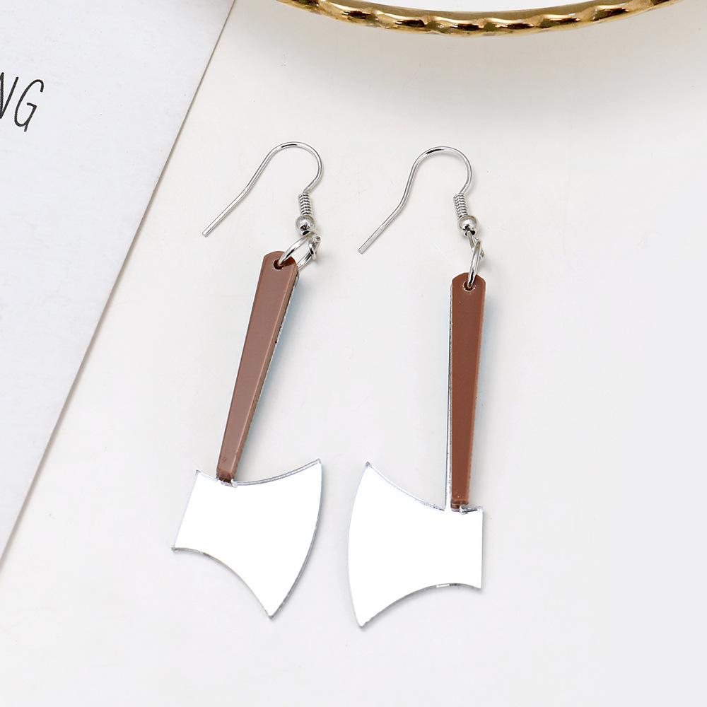 Creative Ear Jewelry Fashion Fun Creative Simple Acrylic Small Axe Earrings display picture 4