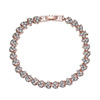 Fashionable bracelet, copper zirconium, chain for bride, simple and elegant design, diamond encrusted, with gem