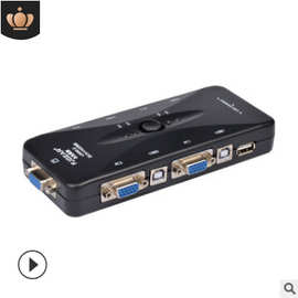 丰杰USB KVM 4口VGA切换器4进一出带键盘鼠标切换器厂家集线器