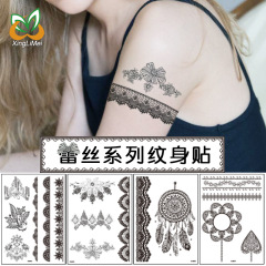 Hannah Lace Tattoo European and American Waterproof Sweat-proof Indian Religious Black Bow Sticker Sexy Interesting Tattoo Sticker
