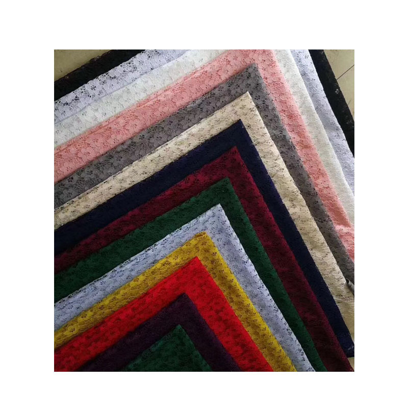 新款蕾丝花边布料 锦蕾丝镂空时尚蕾丝布料 满幅花边无弹女装面料