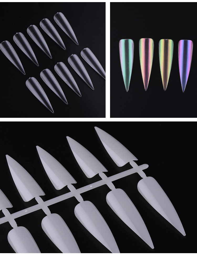 尖形甲片 自然色 透明色打板甲片