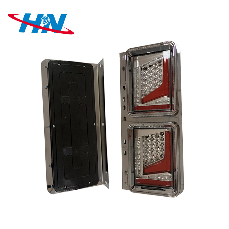 Marco de hierro en forma de pistola dos luz trasera cuadrada adecuada para camión japonés camión remolque luz trasera luz lateral japonesa