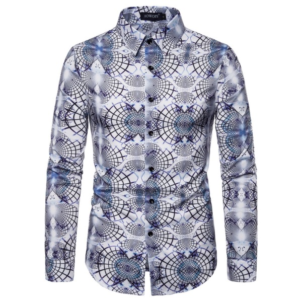 Men’s long sleeve shirt printed European