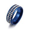 Gemstone ring stainless steel, high-end accessory, European style, wholesale, Korean style, diamond encrusted