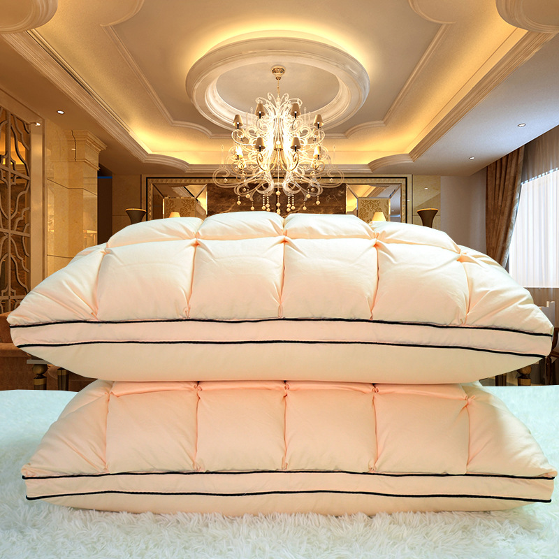 White Goose Down Race Wire bread Down Pillow core Wuxing hotel Single Feather pillows a pair Single goose feather pillow