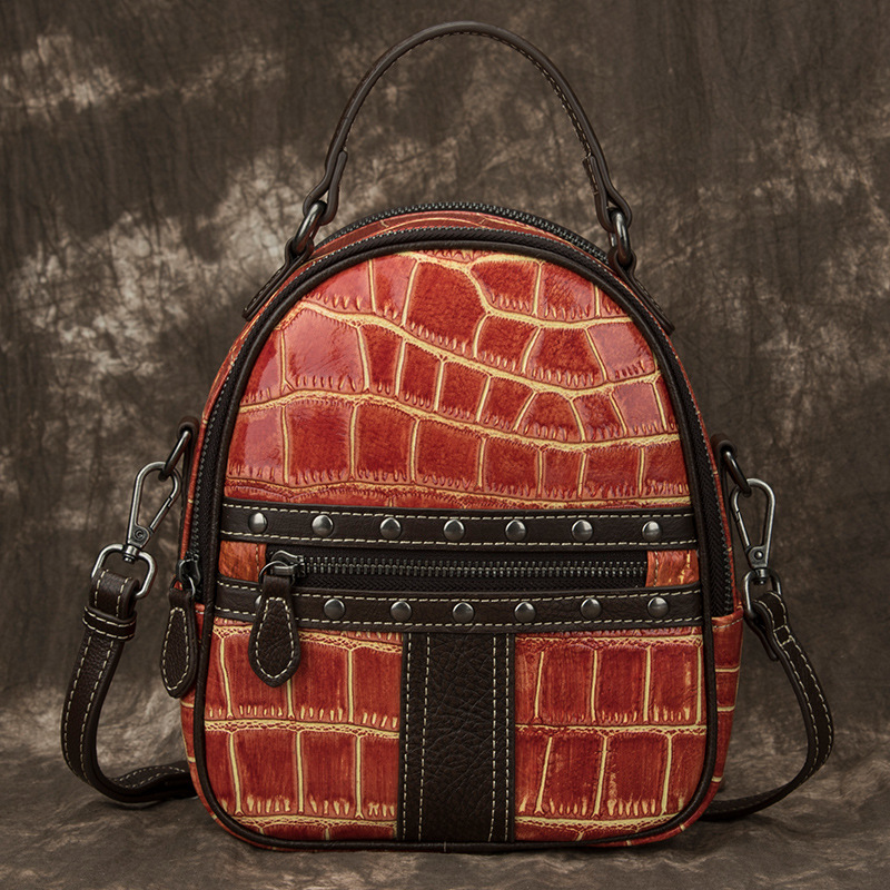 Borsa a tracolla in vera pelle con strato superiore a spalla singola in vacchetta, bp alla moda e versatile, piccola da donna_voghion.com