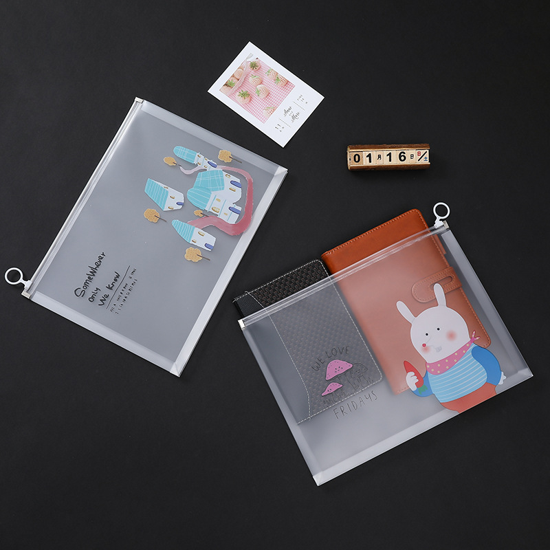 Cartoon capacious three dimensional stationery for documents with zipper